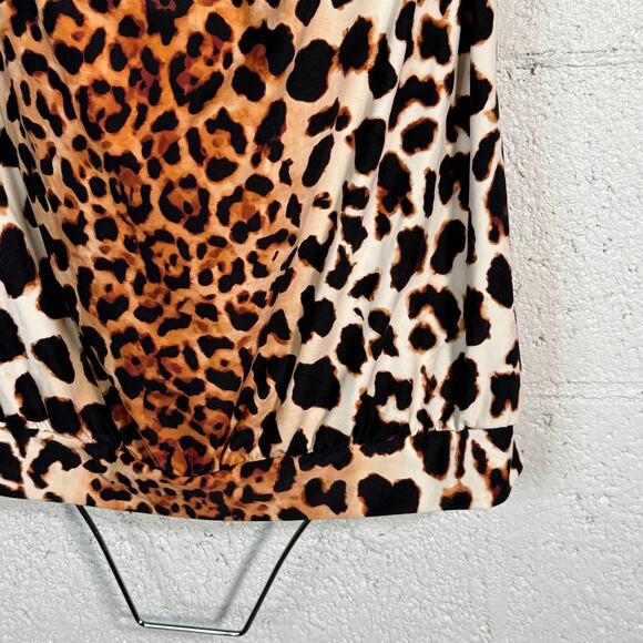 Vince Camuto Chain-Halter Blouson Tankini Top, Animal print, Large MSRP $138 - Picture 3 of 11